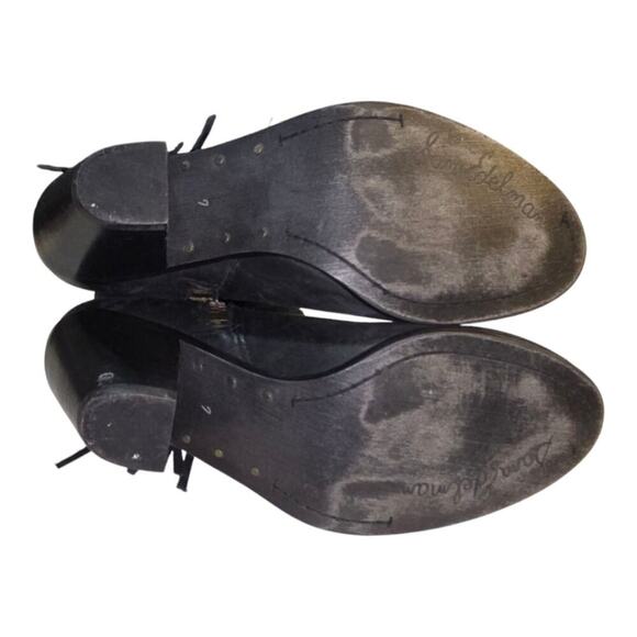 Sam Edelman Women's Black Leather Fringe Western Zipper Close Ankle Boots Size 7 - Picture 7 of 10